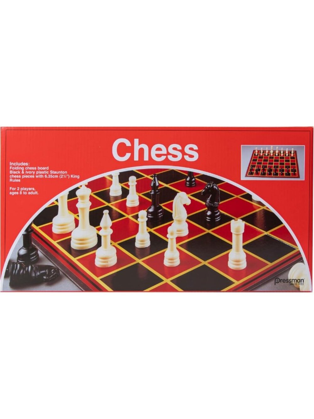 Folding Chess Set with Full Size Pieces - Portable Board Game for Easy Play
